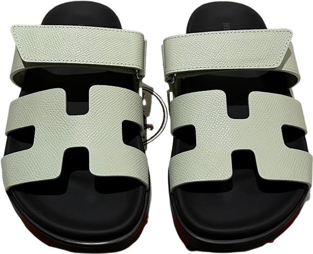 Sandales Hermès Oran en Toile et Cuir Noir