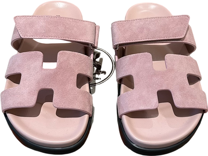 Sandales Hermès Oran Rose Pale Suede