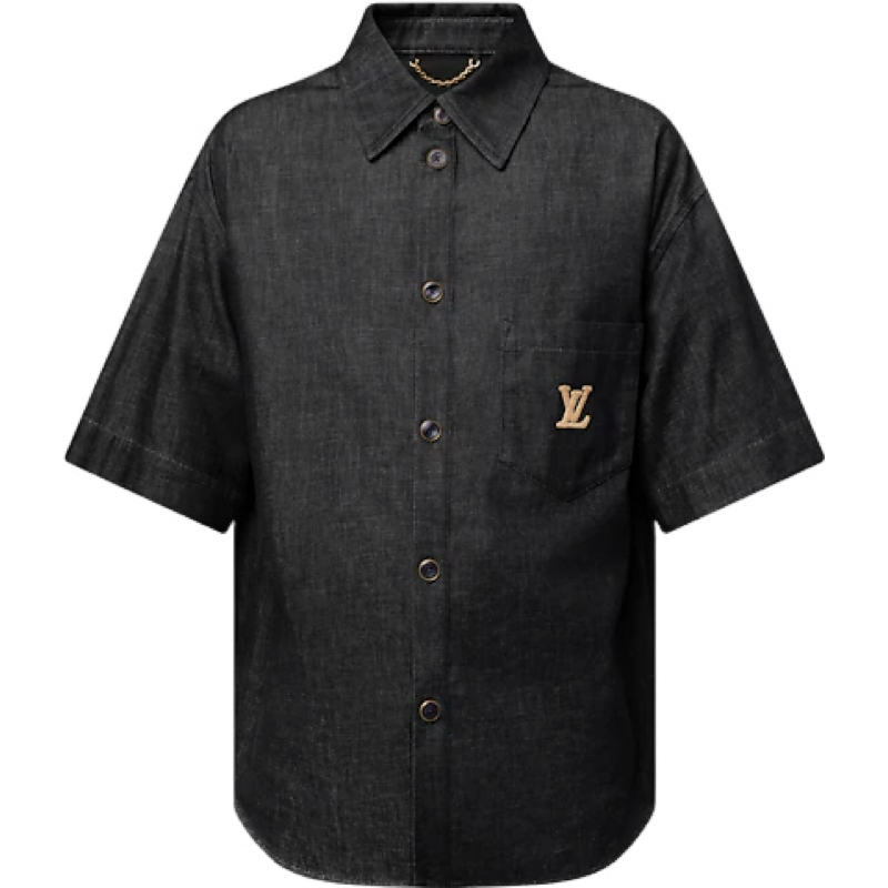 Chemise Louis Vuitton Manches Courtes Brodée en Chambray