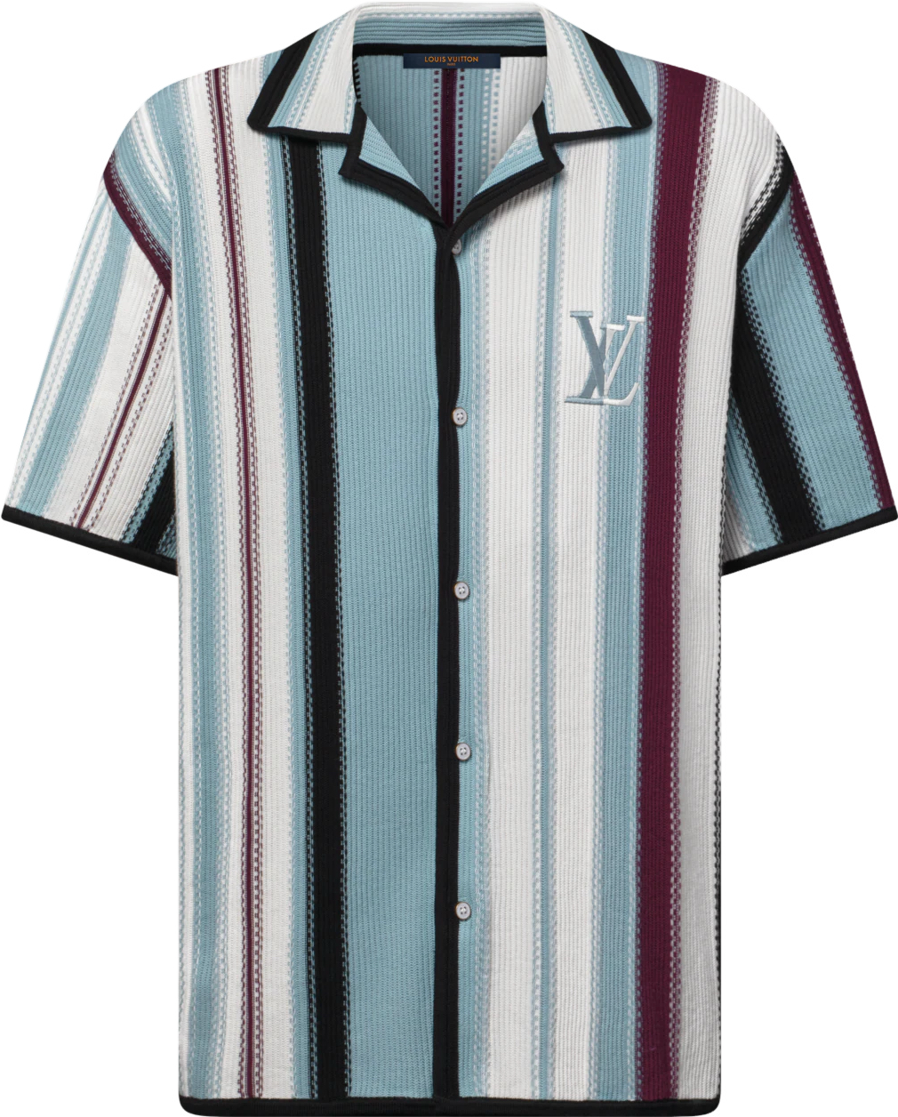 Chemise Manches Courtes Rayée en Crochet Louis Vuitton
