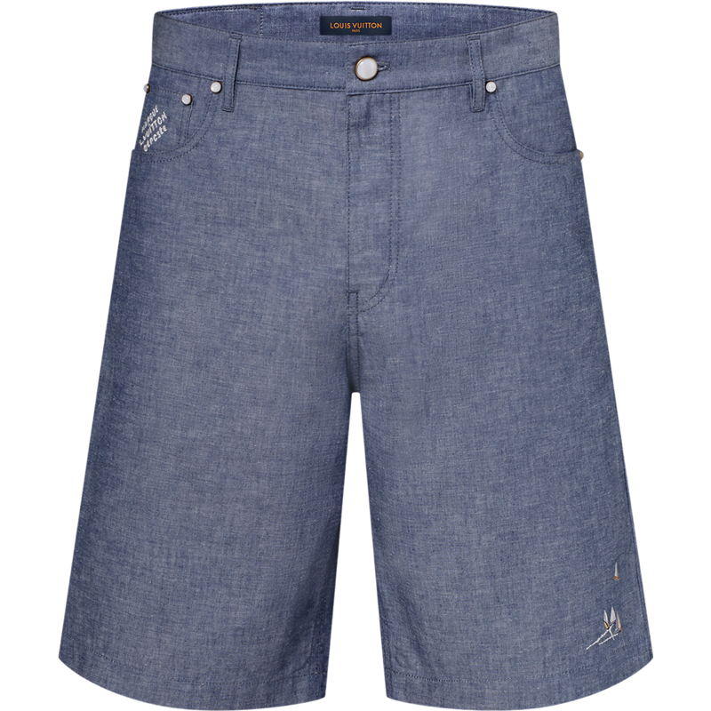 Short Louis Vuitton Brodée en Chambray