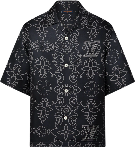 Chemise Louis Vuitton Manches Courtes Imprimée en Soie