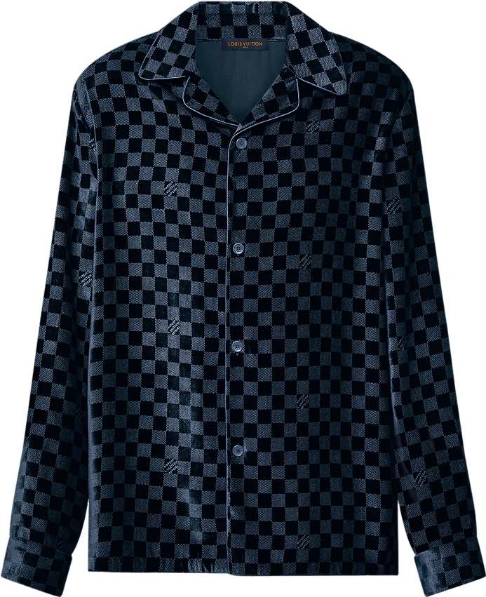 Surchemise de Soirée Louis Vuitton Manches Longues en Velours de Soie Mélangée