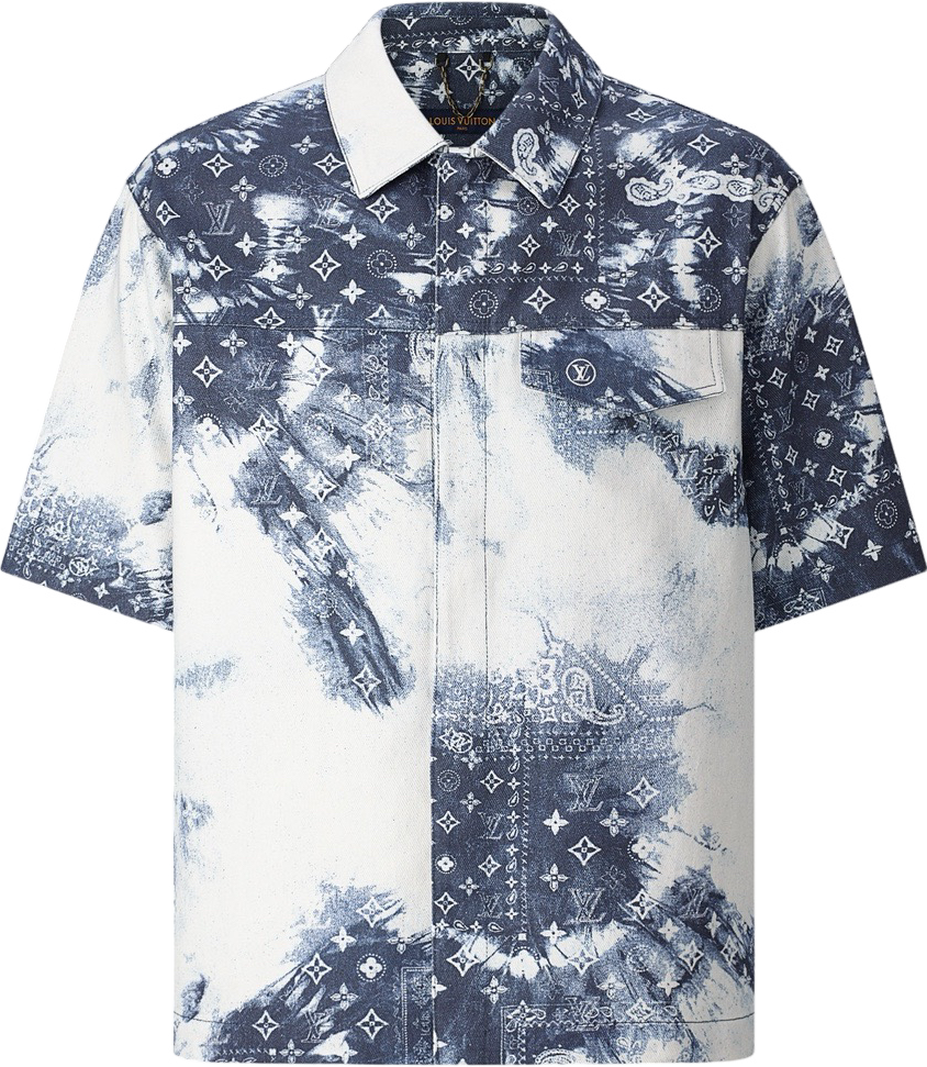 Monogram Bandana Sleeved Denim Shirt Louis Vuitton