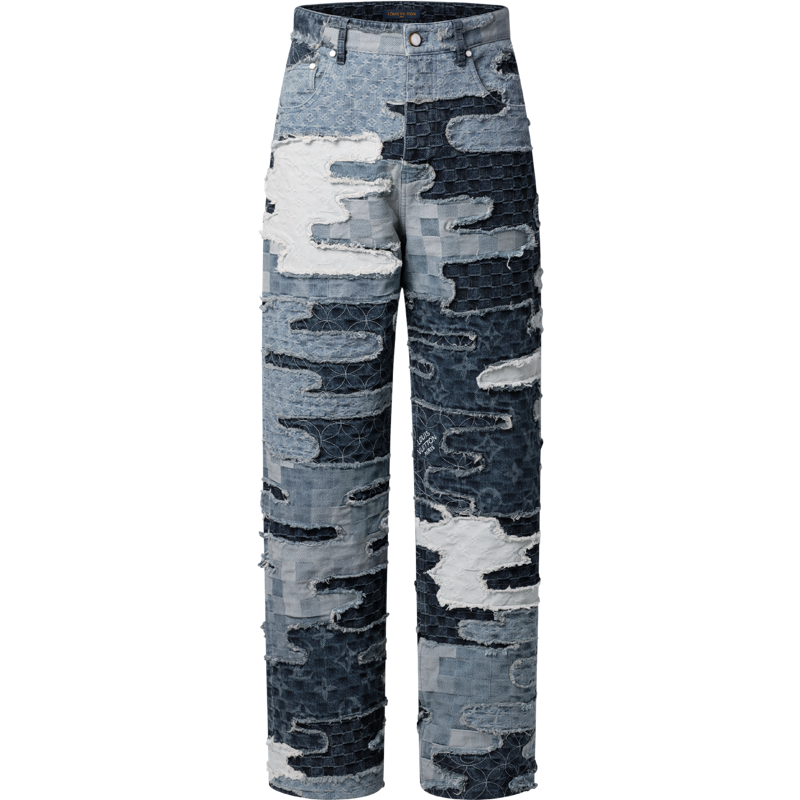 Pantalon Droit Monogram en Denim Louis Vuitton