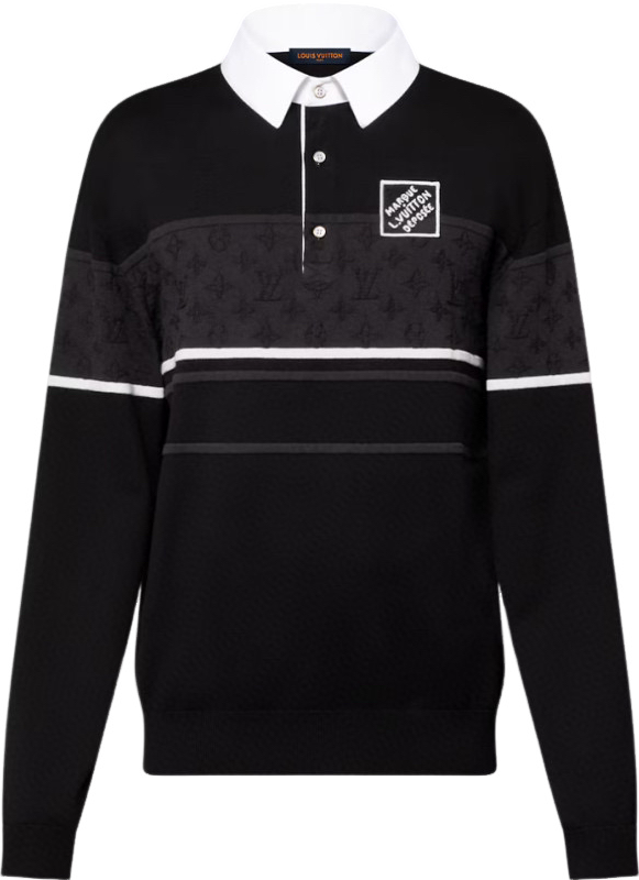 Chemise Louis Vuitton Monogram Jacquard Long-sleeved Polo Shirt
