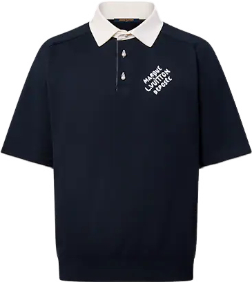 Homme Louis Vuitton Polo Manches Courtes Brodé Coton Mélangé