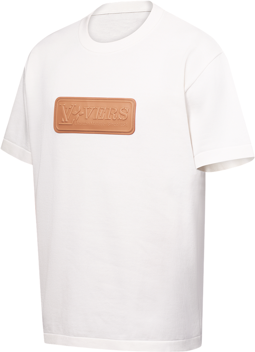 Tee-shirt Louis Vuitton Manches Courtes À Patchs en Cuir Naturel