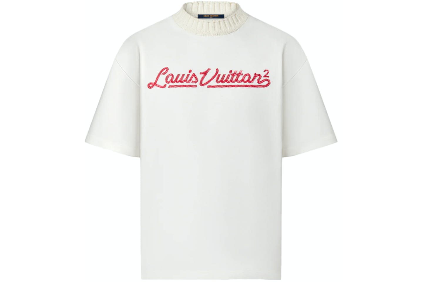T-shirt Louis Vuitton X Ngo Broderie Col Cheminée Blanc