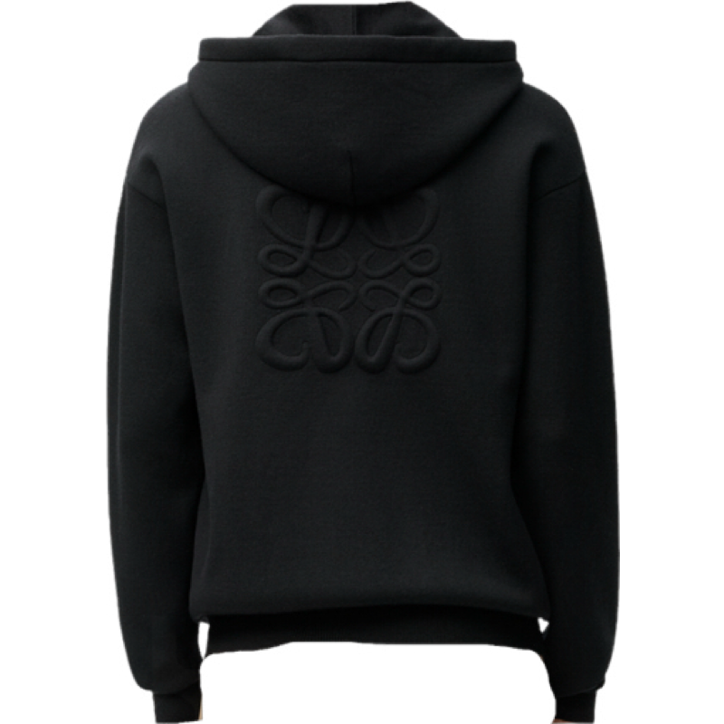 Sweatshirt À Capuche Zippé Anagram en Laine Loew