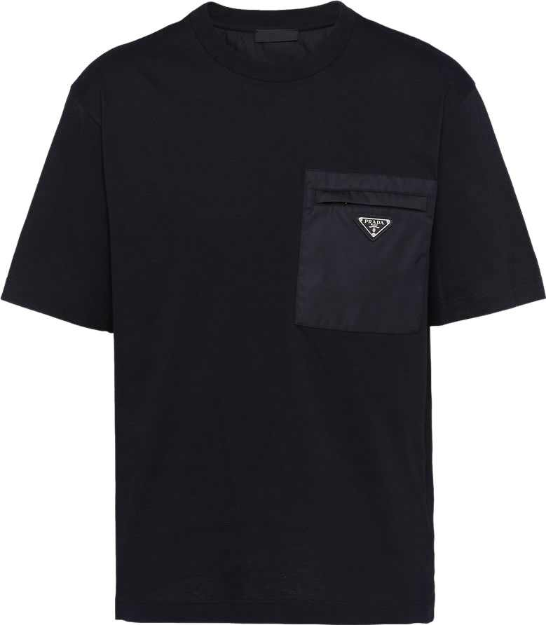 T Shirt Prd Black Cotton And Re Nylon