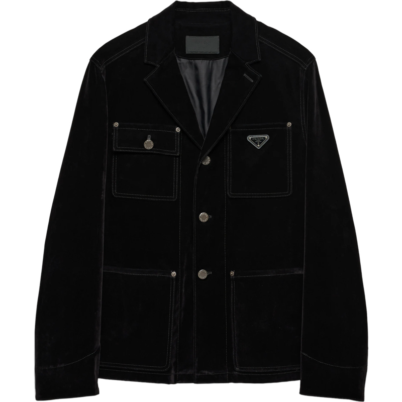 Prda Velvet Denim Blouson