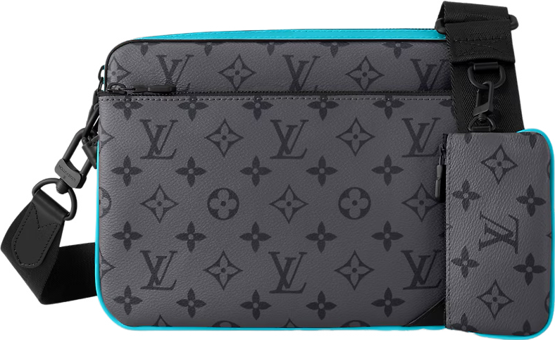 Sac Trio Messenger Grey Blue